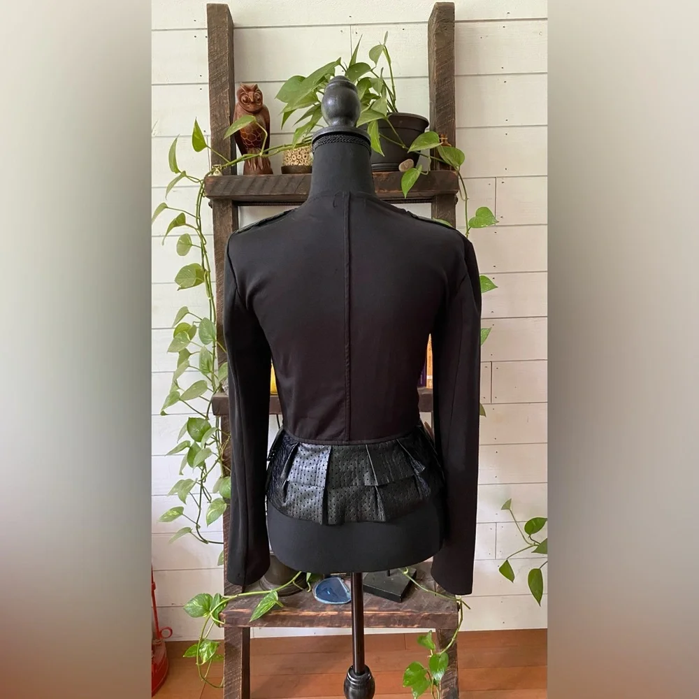 Olsenboye: Black Women's Baddie Jacket with Pleated Detail
